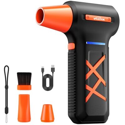 WHATOOK Electric Air Duster, 250,000 RPM, 270 Min Runtime 3 speeds, 52m/s airflow, up to 270 min runtime, USB-C charging, 287.7g body, 2 nozzles and brush for PC, car and outdoors WHATOOK Electric Air Duster, 250,000 RPM, 270 Min Runtime 3 speeds, 52m/s airflow, up to 270 min runtime, USB-C charging, 287.7g body, 2 nozzles and brush for PC, car and outdoors