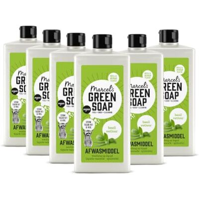 Marcel's Green Soap Dishwash Basil & Vetiver Grass Dishwashing Liquid Vegan 500 ml (6 Pack) Marcel's Green Soap Dishwash Basil & Vetiver Grass Dishwashing Liquid Vegan 500 ml (6 Pack)
