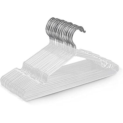 KEPLIN 20x Premium Rubber Coated Metal Hangers Heavy Duty Space Saving Organiser Clothes Hangers For Wardrobes Coat Rack Rails (White) KEPLIN 20x Premium Rubber Coated Metal Hangers Heavy Duty Space Saving Organiser Clothes Hangers For Wardrobes Coat Rack Rails (White)