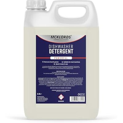 McKLords Commercial Dishwasher Detergent, 2.5 Litre, Clear McKLords Commercial Dishwasher Detergent, 2.5 Litre, Clear