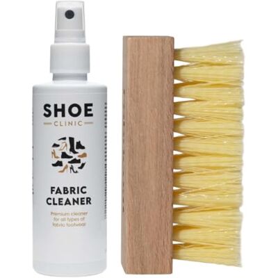 Shoe Clinic Fabric Cleaning Kit Shoe and Trainer Cleaning Kit with Fabric Cleaner and Cleaning Brush 125ml Stain Remover Spray Shoe Cleaner for All Types of Boots, Sneakers, and Footwear Shoe Clinic Fabric Cleaning Kit Shoe and Trainer Cleaning Kit with Fabric Cleaner and Cleaning Brush 125ml Stain Remover Spray Shoe Cleaner for All Types of Boots, Sneakers, and Footwear