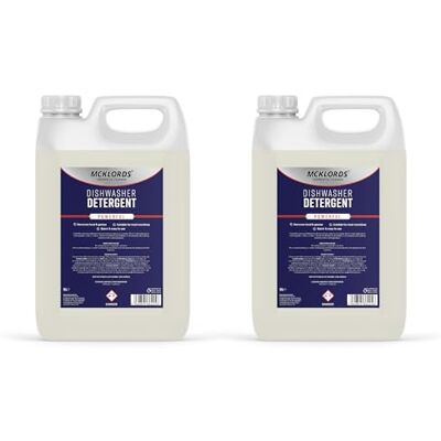 McKLords Dishwasher Detergent 10L Ultimate Grease & Food Remover Auto Dishwashing Liquid Eco-Friendly 2x5L Containers Professional Catering McKLords Dishwasher Detergent 10L Ultimate Grease & Food Remover Auto Dishwashing Liquid Eco-Friendly 2x5L Containers Professional Catering