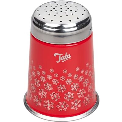 Tala Chocolate Duster, Food Shaker Tools for Even dustoing of Choclate of coca Powder, Ideal for Hot Chocolate & Yule Logs, Comes is a Festive Red Colour Tala Chocolate Duster, Food Shaker Tools for Even dustoing of Choclate of coca Powder, Ideal for Hot Chocolate & Yule Logs, Comes is a Festive Red Colour