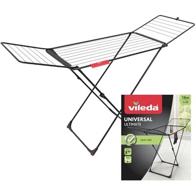 Vileda Universal Ultimate Clothes Airer, 18m Drying Space, Portable Vileda Universal Ultimate Clothes Airer, 18m Drying Space, Portable