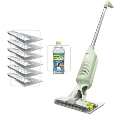 Shark VacMop 2-in-1 Cordless Hard Floor Vacuum Spray Mop, 6x Disposable Pad Refills, 355ml Multi-Surface Floor Cleaner, Lightweight 1.5kg, Maintenance-Free Disposable Pads, Lime Green, VM200UKGN Shark VacMop 2-in-1 Cordless Hard Floor Vacuum Spray Mop, 6x Disposable Pad Refills, 355ml Multi-Surface Floor Cleaner, Lightweight 1.5kg, Maintenance-Free Disposable Pads, Lime Green, VM200UKGN