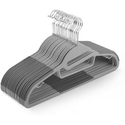 KEPLIN 30-Pack Non-Slip Hangers – Durable, Slimline Design for Space Saving with 360° Swivel, Tie Organiser, Strap Hooks, and S-Shape Opening (DarkGrey) KEPLIN 30-Pack Non-Slip Hangers – Durable, Slimline Design for Space Saving with 360° Swivel, Tie Organiser, Strap Hooks, and S-Shape Opening (DarkGrey)
