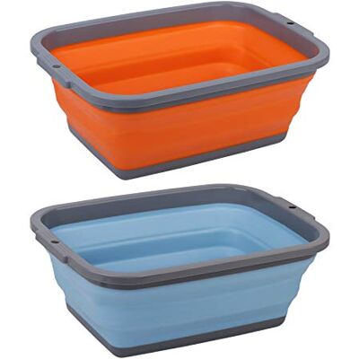 Tiawudi 2 Pack Collapsible Sink with 2.25 Gal / 8.5L Each, Foldable Dish Tub for Washing Dishes, Camping, Hiking and Home, Portable Washing Basin Tiawudi 2 Pack Collapsible Sink with 2.25 Gal / 8.5L Each, Foldable Dish Tub for Washing Dishes, Camping, Hiking and Home, Portable Washing Basin