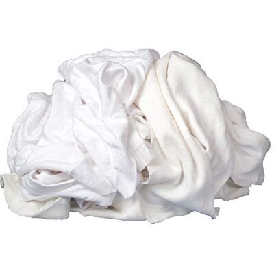 Buffalo (10521 Absorbent White Recycled T-Shirt Cloth Rags 1 lb. Box for All-Purpose Wiping, Cleaning, and Polishing Made from 100% Recycled Materials Buffalo (10521 Absorbent White Recycled T-Shirt Cloth Rags 1 lb. Box for All-Purpose Wiping, Cleaning, and Polishing Made from 100% Recycled Materials
