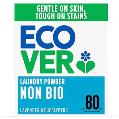 Ecover Non-Bio Laundry Powder, Lavender & Eucalyptus, 80 Washes, 4kg Ecover Non-Bio Laundry Powder, Lavender & Eucalyptus, 80 Washes, 4kg