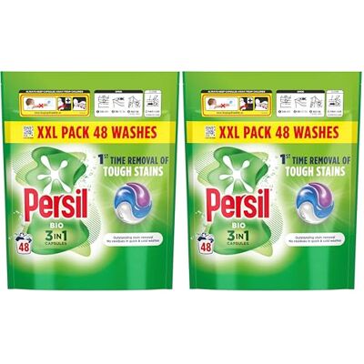 Persil Bio 3 in 1 Washing Capsules 48 washes (Pack of 2) Persil Bio 3 in 1 Washing Capsules 48 washes (Pack of 2)
