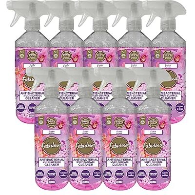Fabulosa Antibacterial Disinfectant Spray, All Purpose Multi Surface Cleaner, 500ml, 9 pack, Exotic Fabulosa Antibacterial Disinfectant Spray, All Purpose Multi Surface Cleaner, 500ml, 9 pack, Exotic