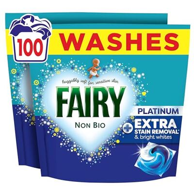 Bold Fairy Non Bio Platinum Washing Liquid Pods, Voted No1 for Sensitive Skin, 100 Washes Bold Fairy Non Bio Platinum Washing Liquid Pods, Voted No1 for Sensitive Skin, 100 Washes