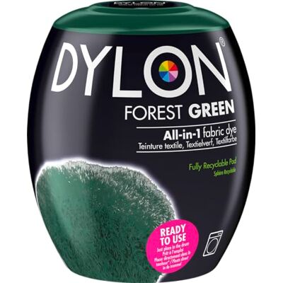 Dylon Washing Machine Fabric Dye Pod for Clothes & Soft Furnishings, 350g – Forest Green Dylon Washing Machine Fabric Dye Pod for Clothes & Soft Furnishings, 350g – Forest Green