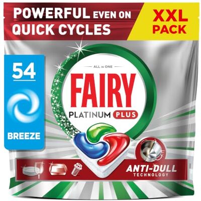 Fairy Platinum Plus Dishwasher Tablets Breeze, 54 Capsules Fairy Platinum Plus Dishwasher Tablets Breeze, 54 Capsules