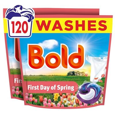 Fairy Bold First Day of Spring PODS® Laundry Detergent Capsules, 120ct 120 washes, Outdoor freshness that lasts, Built-in Lenor softener Fairy Bold First Day of Spring PODS® Laundry Detergent Capsules, 120ct 120 washes, Outdoor freshness that lasts, Built-in Lenor softener