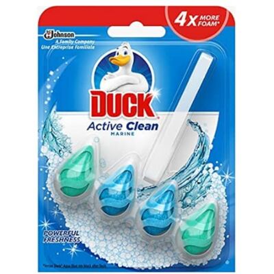 DUCK Active Clean Toilet Rim Block, Foaming Toilet Bowl Cleaner, Long-lasting Fragrance, Marine, Pack of 8 (8 x 38.6g) DUCK Active Clean Toilet Rim Block, Foaming Toilet Bowl Cleaner, Long-lasting Fragrance, Marine, Pack of 8 (8 x 38.6g)