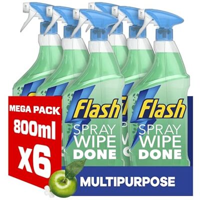 FLASH Spray Wipe Done Apple Blossom Cleaning Spray, 6 x 800 ml FLASH Spray Wipe Done Apple Blossom Cleaning Spray, 6 x 800 ml