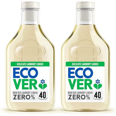Ecover Zero Non-Bio Laundry Liquid, Sensitive Skin, 80 Washes, Pack of 2 Ecover Zero Non-Bio Laundry Liquid, Sensitive Skin, 80 Washes, Pack of 2