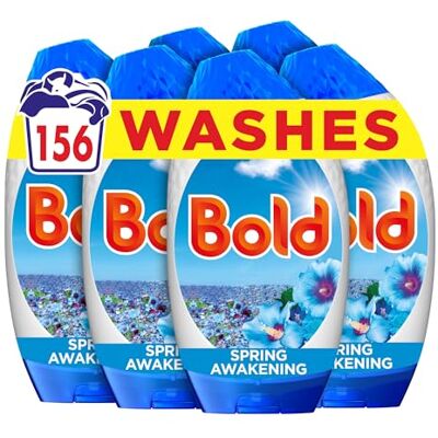 Bold Spring Awakening Washing Liquid Gel Laundry Detergent 156 Washes (6 x 858ml), Outdoor Freshness That Lasts And Lasts Bold Spring Awakening Washing Liquid Gel Laundry Detergent 156 Washes (6 x 858ml), Outdoor Freshness That Lasts And Lasts