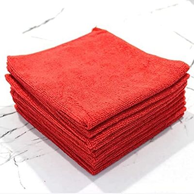Pegasus Textiles Microfibre Cloth 10-Piece, 40 cm x 40 cm Size, Red Pegasus Textiles Microfibre Cloth 10-Piece, 40 cm x 40 cm Size, Red