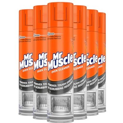 Mr Muscle Oven Cleaner, Heavy Duty Oven Cleaner & Degreaser for Burnt Grease & Food Spills, No-Scrub Formula for Quick Kitchen Cleaning, Fast-Acting Clean in Just 30 Minutes, Pack of 6 (6 x 300ml) Mr Muscle Oven Cleaner, Heavy Duty Oven Cleaner & Degreaser for Burnt Grease & Food Spills, No-Scrub Formula for Quick Kitchen Cleaning, Fast-Acting Clean in Just 30 Minutes, Pack of 6 (6 x 300ml)