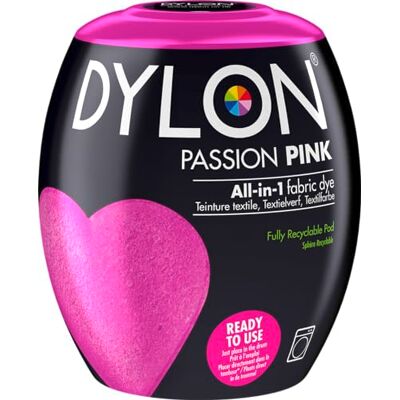Dylon Washing Machine Fabric Dye Pod for Clothes & Soft Furnishings, 350g – Passion Pink Dylon Washing Machine Fabric Dye Pod for Clothes & Soft Furnishings, 350g – Passion Pink