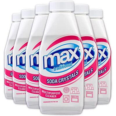 Max Traditional Soda Crystals, 450g, 6 Pack Powerful Multipurpose, Dishwasher, Washing Machine Cleaner Fast Acting Soda Crystals with Lasting Results Max Traditional Soda Crystals, 450g, 6 Pack Powerful Multipurpose, Dishwasher, Washing Machine Cleaner Fast Acting Soda Crystals with Lasting Results