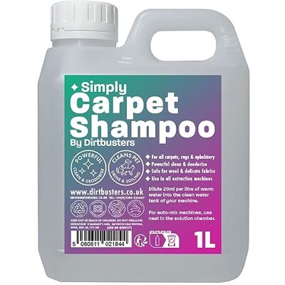 Dirtbusters Simply Carpet Cleaner Shampoo Solution, Stain Remover (1L) Dirtbusters Simply Carpet Cleaner Shampoo Solution, Stain Remover (1L)