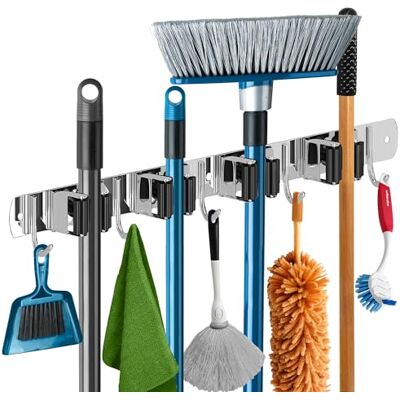 The Good Stuff Mop and Broom Holder Wall Mounted The Good Stuff Mop and Broom Holder Wall Mounted