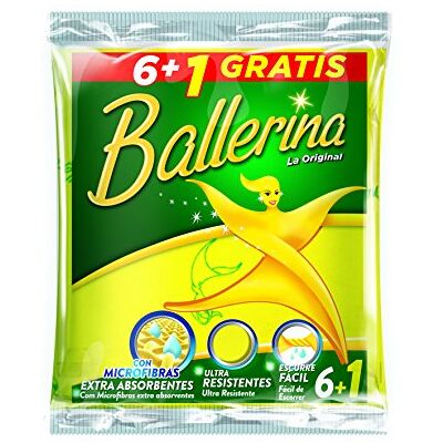 Ballerina Cleaning Cloth, Yellow, 6 + 1 Piece Ballerina Cleaning Cloth, Yellow, 6 + 1 Piece