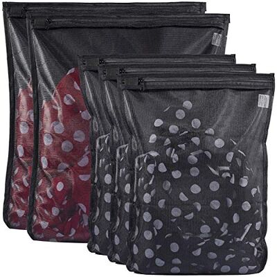 Tenrai 5 Pack (2 Large & 3 Medium) Delicates Laundry Bags, Bra Fine Mesh Wash Bag, Zippered, Protect Best Clothes in the Washer (5 Black, Set of 5) Tenrai 5 Pack (2 Large & 3 Medium) Delicates Laundry Bags, Bra Fine Mesh Wash Bag, Zippered, Protect Best Clothes in the Washer (5 Black, Set of 5)