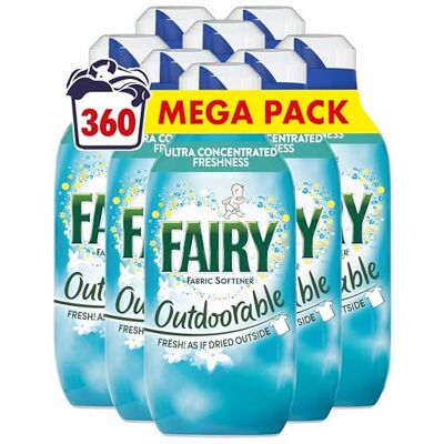 Fairy Non Bio Fairy Outdoorable Fabric Conditioner, 360 Washes (8x45), Ultra Concentrated Formula For Sensitive Skin, Dermatologically Tested Fairy Non Bio Fairy Outdoorable Fabric Conditioner, 360 Washes (8x45), Ultra Concentrated Formula For Sensitive Skin, Dermatologically Tested