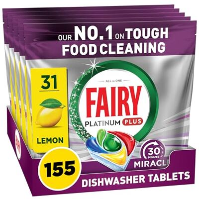Fairy 30 Minute Miracle Platinum Plus Dishwasher Tablets, 5X 31 Capsules Fairy 30 Minute Miracle Platinum Plus Dishwasher Tablets, 5X 31 Capsules