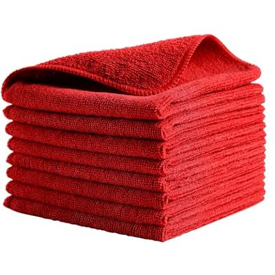 Rubbermaid Commercial Products Rubbermaid Commercial HYGEN R-40 Recycled Microfibre Cloths, 30.5 x 30.5 cm, Red, 24-Pack Rubbermaid Commercial Products Rubbermaid Commercial HYGEN R-40 Recycled Microfibre Cloths, 30.5 x 30.5 cm, Red, 24-Pack