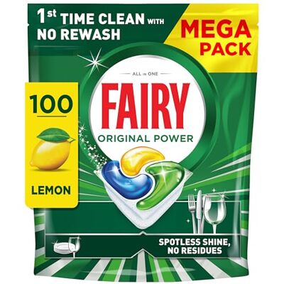 Fairy Original Power Dishwasher Tablets Lemon, 100 Capsules Fairy Original Power Dishwasher Tablets Lemon, 100 Capsules