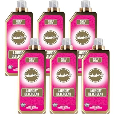 Fabulosa Fragranced Laundry Detergent, Stain Removing Laundry Washing Liquid Detergent, Clothes Freshener Concentrated Laundry Liquid, 198 Washes, 1L, 6 Pack, Winter Angel Fabulosa Fragranced Laundry Detergent, Stain Removing Laundry Washing Liquid Detergent, Clothes Freshener Concentrated Laundry Liquid, 198 Washes, 1L, 6 Pack, Winter Angel