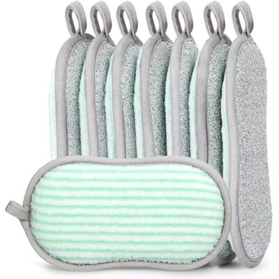 Euqvunn 8 Pack Sponges Washing Up Dual-Sided, Kitchen Cleaning Sponge Non-Scratch, Long-Lasting Scouring Pads Cleaning Products for Kitchen and Bathroom, 9.5 * 16cm(Green) Euqvunn 8 Pack Sponges Washing Up Dual-Sided, Kitchen Cleaning Sponge Non-Scratch, Long-Lasting Scouring Pads Cleaning Products for Kitchen and Bathroom, 9.5 * 16cm(Green)