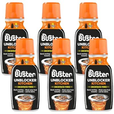 Buster Kitchen Plughole Unblocker (Pack of 6 x 150g) Buster Kitchen Plughole Unblocker (Pack of 6 x 150g)