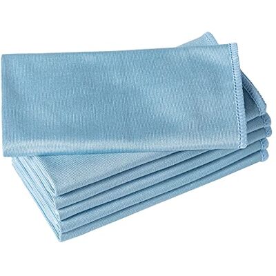 Puomue 6 Pack Microfiber Glass Cleaning Cloth, 16 Inch X 16 Inch, Lint Free Quickly Clean Window, Glasses, Windshields, Mirrors, and Stainless Steel, Blue Puomue 6 Pack Microfiber Glass Cleaning Cloth, 16 Inch X 16 Inch, Lint Free Quickly Clean Window, Glasses, Windshields, Mirrors, and Stainless Steel, Blue
