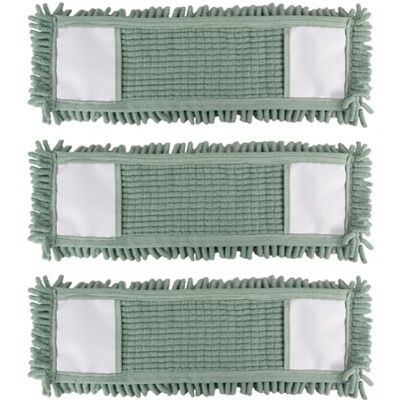 JVL Chenille Mop Replacement Cleaning Pad – Machine Washable Microfibre Refill – Green (Pack of 3) JVL Chenille Mop Replacement Cleaning Pad – Machine Washable Microfibre Refill – Green (Pack of 3)