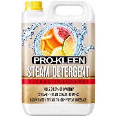 Pro-Kleen Steam Detergent – Citrus Fragrance, High Concentrate Cleaning Solution with Built in Water Softener-Suitable for All Electric Mop Machines 5L Pro-Kleen Steam Detergent – Citrus Fragrance, High Concentrate Cleaning Solution with Built in Water Softener-Suitable for All Electric Mop Machines 5L