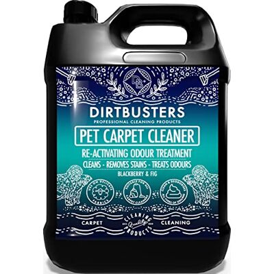 Dirtbusters Pet Carpet Cleaner Solution (5L), Shampoo Cleaning For Urine, Odour & Stains, Blackberry & Fig Dirtbusters Pet Carpet Cleaner Solution (5L), Shampoo Cleaning For Urine, Odour & Stains, Blackberry & Fig