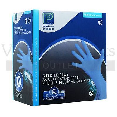 Shermond P2762AF/S Sterile Powder Free Nitrile Gloves, Size 9/Large, Blue (Pack of 100) Shermond P2762AF/S Sterile Powder Free Nitrile Gloves, Size 9/Large, Blue (Pack of 100)