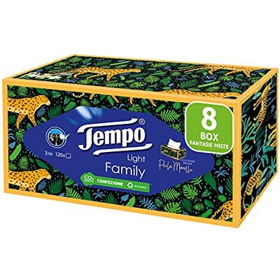 Tempo Box of Paper Handkerchiefs, 8 Boxes x 120 Handkerchiefs, 3 Ply Biodegradable, Family Box The Power of Kindness Tempo Box of Paper Handkerchiefs, 8 Boxes x 120 Handkerchiefs, 3 Ply Biodegradable, Family Box The Power of Kindness