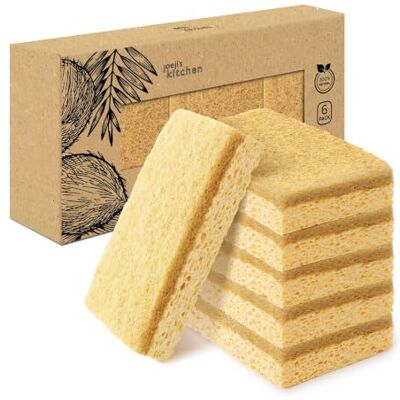 joeji's Kitchen Joeji’s Eco Washing Up Sponges – 6 Pack Reusable Natural Cellulose Kitchen Sponges with Sisal Scourer – Biodegradable, Plastic-Free Dish Sponges for Washing Up, Eco Friendly Cleaning Products joeji's Kitchen Joeji’s Eco Washing Up Sponges – 6 Pack Reusable Natural Cellulose Kitchen Sponges with Sisal Scourer – Biodegradable, Plastic-Free Dish Sponges for Washing Up, Eco Friendly Cleaning Products