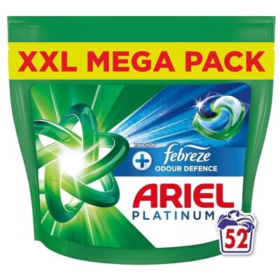 ARIEL Platinum PODS - Laundry Detergent Capsules - 52 Washes - Feb Touch ARIEL Platinum PODS - Laundry Detergent Capsules - 52 Washes - Feb Touch