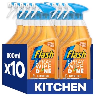 FLASH Spray Wipe Done Bright Mandarin Cleaning Spray 800ml FLASH Spray Wipe Done Bright Mandarin Cleaning Spray 800ml