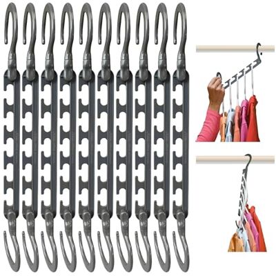 Wonder Hanger Max New & Improved, Pack of Triples, The Closet Space for Easy, Effortless, Wrinkle-Free Clothes, Comes Fully Assembled (Grey, Pack of 10) Wonder Hanger Max New & Improved, Pack of Triples, The Closet Space for Easy, Effortless, Wrinkle-Free Clothes, Comes Fully Assembled (Grey, Pack of 10)