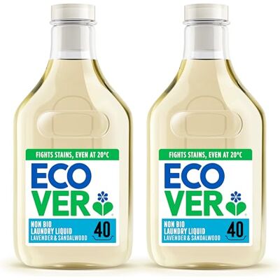 Ecover Non-Bio Laundry Liquid, Lavender & Sandalwood, 80 Washes, Pack 2 Ecover Non-Bio Laundry Liquid, Lavender & Sandalwood, 80 Washes, Pack 2