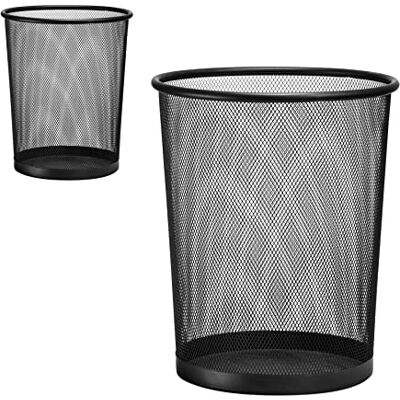 D.RECT Waste Paper Bin 19L Office Paper Basket XXL Black Pack of 2 D.RECT Waste Paper Bin 19L Office Paper Basket XXL Black Pack of 2